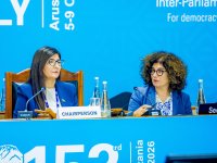 Azerbaijani MP Sevil Mikayilova delivers report at 153rd IPU Assembly (PHOTO/VIDEO)