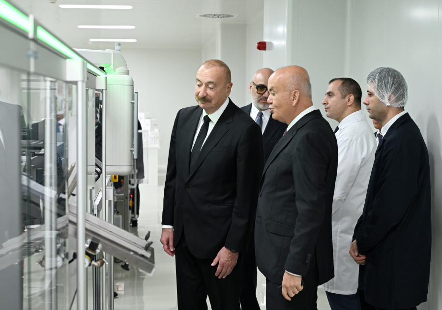 President Ilham Aliyev attends inauguration of pharmaceutical manufacturing plant in Pirallahi Industrial Park (PHOTO)