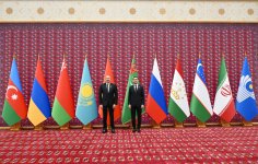 President Ilham Aliyev arrives at Awaza Complex to participate in meeting of Council of Heads of State of CIS (PHOTO)