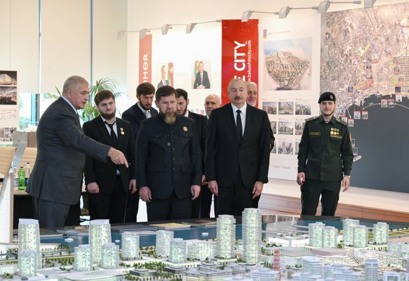 President Ilham Aliyev and Head of Chechen Republic of Russia visit Baku White City (PHOTO)