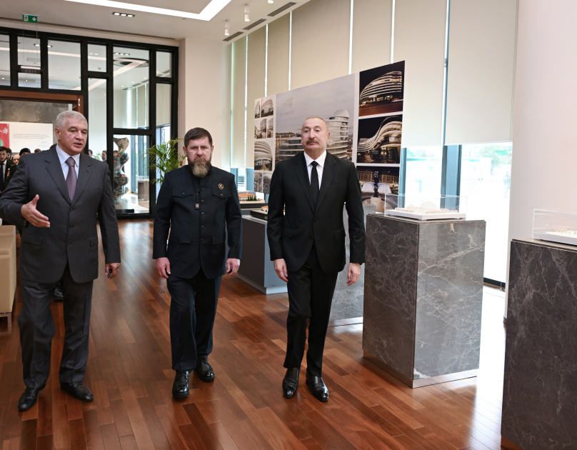 President Ilham Aliyev and Head of Chechen Republic of Russia visit Baku White City (PHOTO)