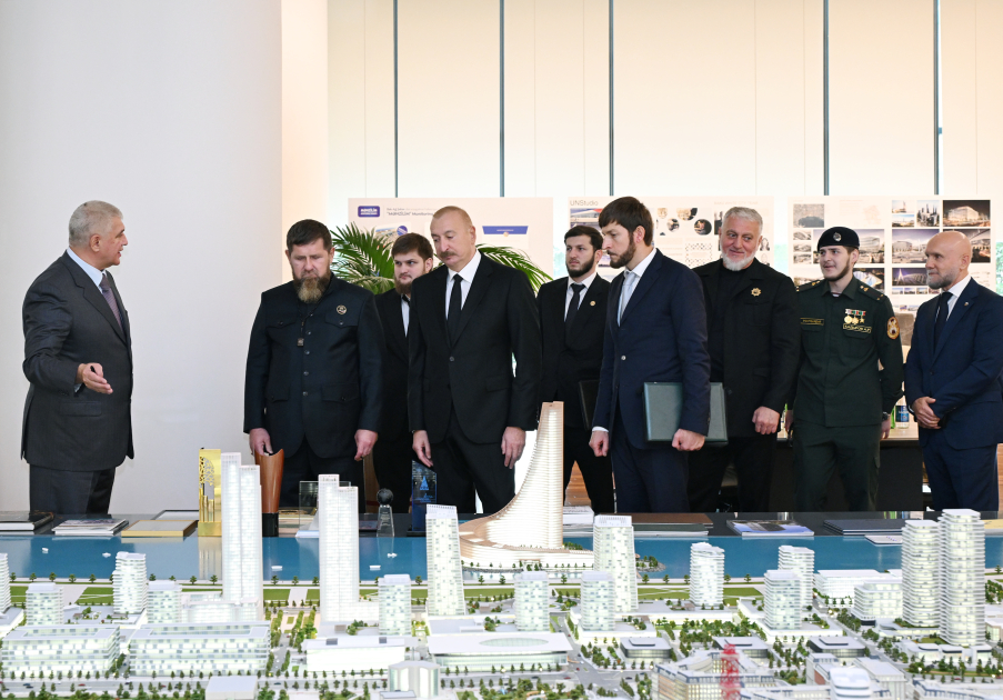 President Ilham Aliyev and Head of Chechen Republic of Russia visit Baku White City (PHOTO)