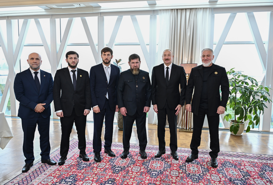 President Ilham Aliyev and Head of Chechen Republic of Russia have lunch together (PHOTO)