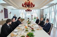 President Ilham Aliyev and Head of Chechen Republic of Russia have lunch together (PHOTO)