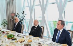 President Ilham Aliyev and Head of Chechen Republic of Russia have lunch together (PHOTO)