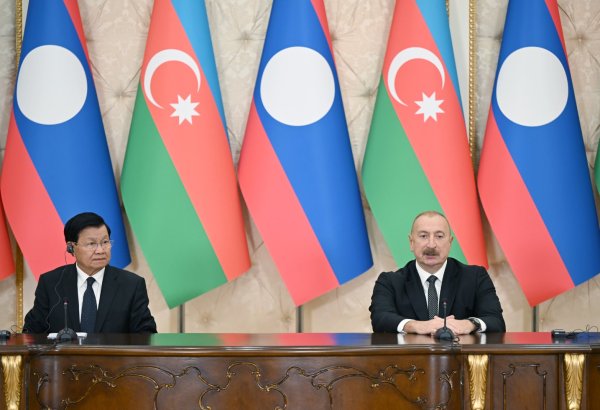 President Ilham Aliyev and President of Laos make press statements (PHOTO/VIDEO)
