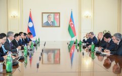 President Ilham Aliyev held expanded meeting with President of Laos (PHOTO)