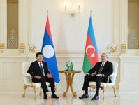 President Ilham Aliyev held one-on-one meeting with President of Laos (PHOTO)