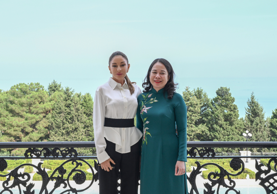 President Ilham Aliyev, First Lady Mehriban Aliyeva meet with Vietnam's Vice President (PHOTO)