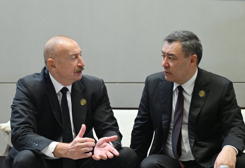President Ilham Aliyev and Sadyr Japarov hold informal talks on sidelines of CICA summit in Baku (PHOTO)