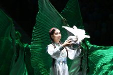Leyla Aliyeva watches performance of Turkmen iconic Galkynysh national equestrian group in Arkadag city (PHOTO)