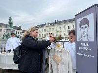 Azerbaijani families of missing persons stage protest outside European Parliament (PHOTO)