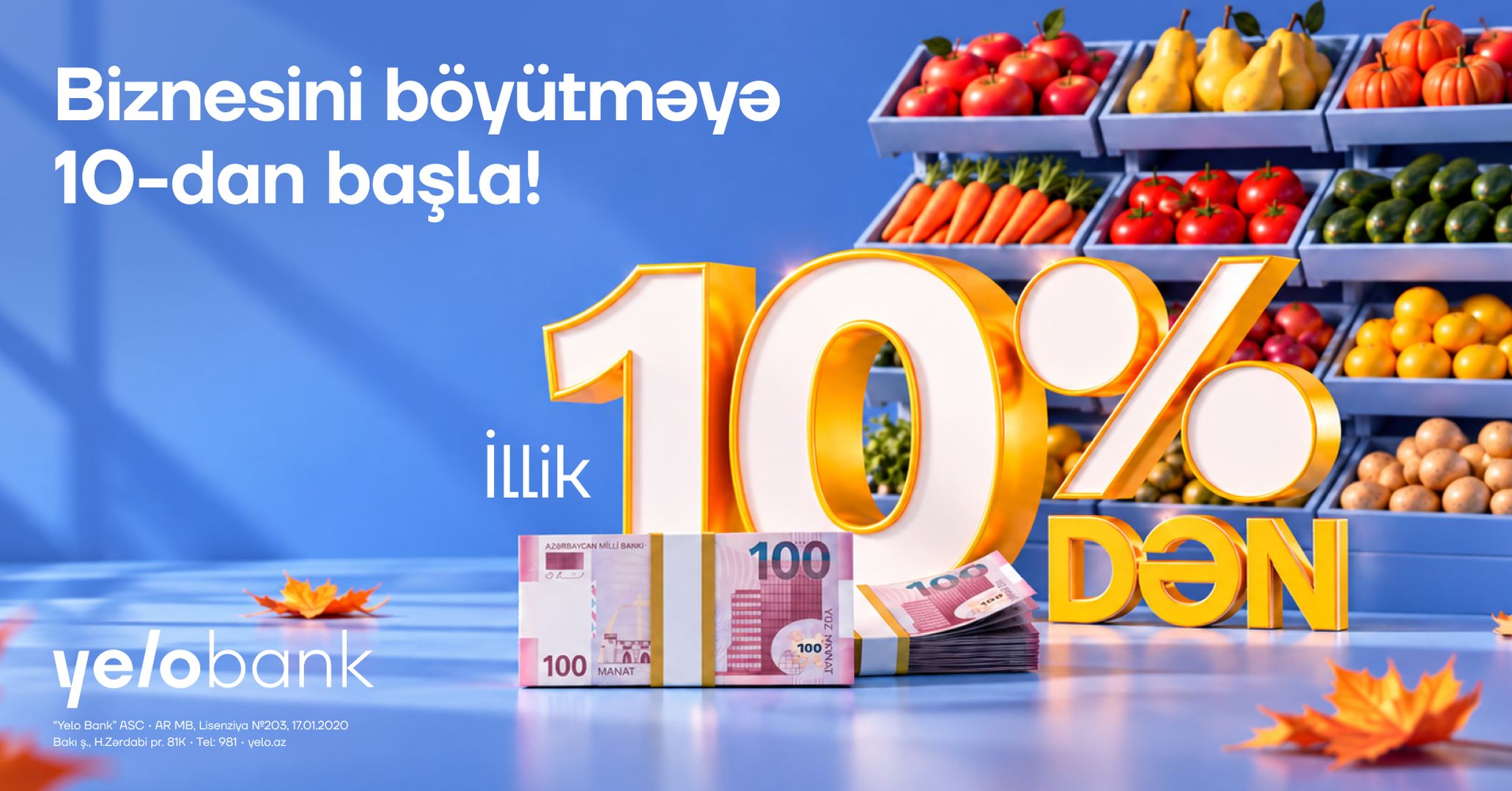 Microloans of up to AZN 100,000 for entrepreneurs with a 12-month grace period!