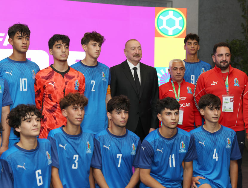 President Ilham Aliyev, First Lady Mehriban Aliyeva watch opening ceremony of FIFA U-15 World Cup and Festival (PHOTO)