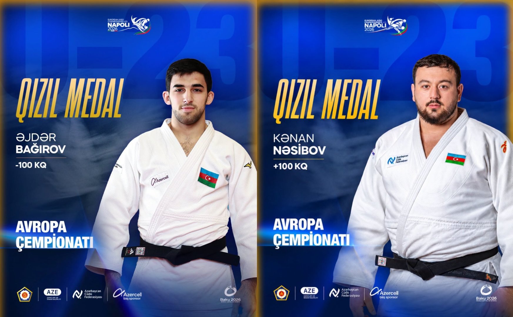 Two more Azerbaijani judokas become European Champions as National Team tops overall standings